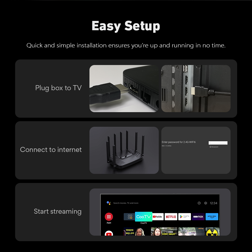 C1 IPTV Stalker Box CooTV C1 Android TV Box & MAG Protocol Support Easy Setup